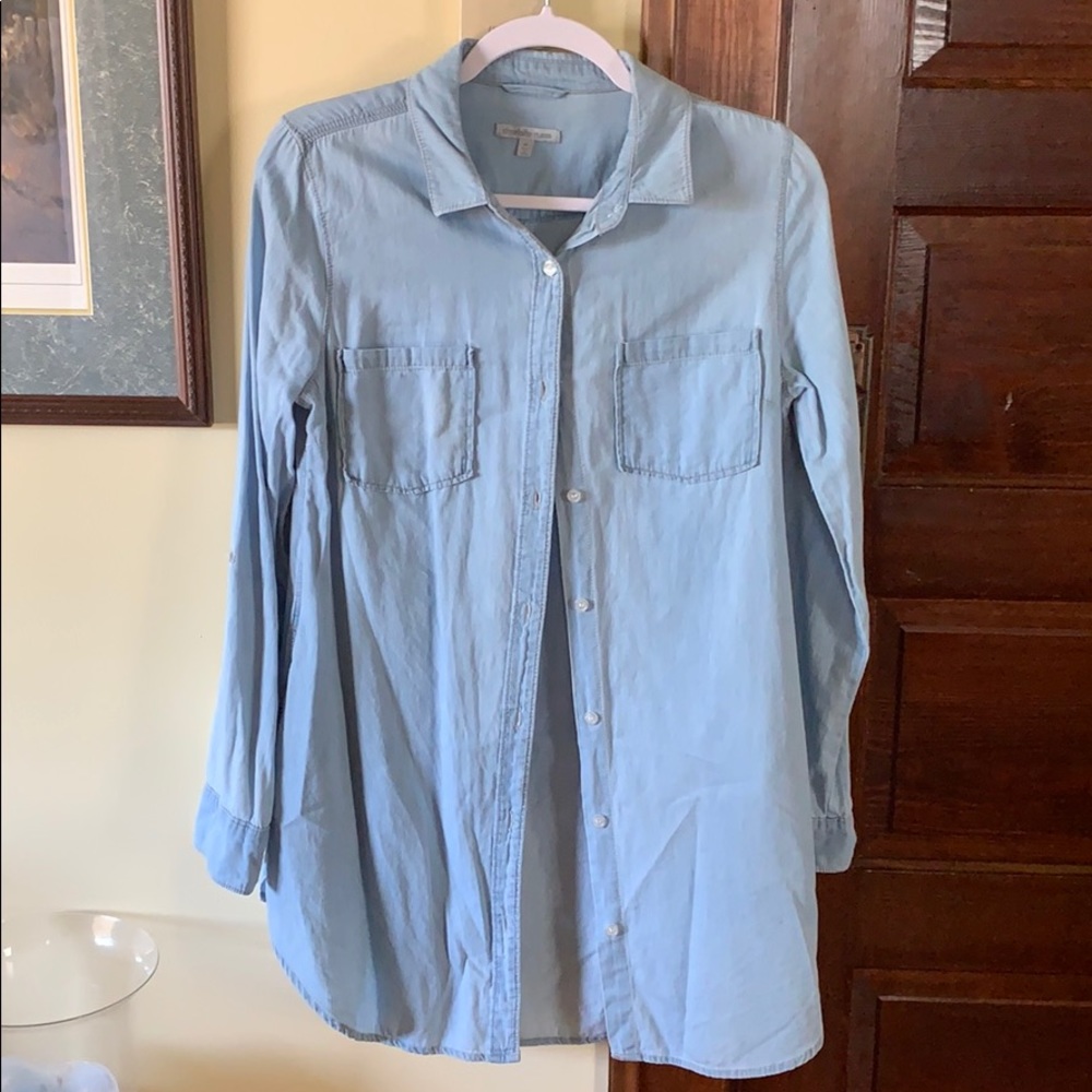 Charlotte Russe chambray tunic top